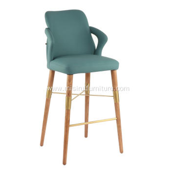 Italian light luxury light green bar chair